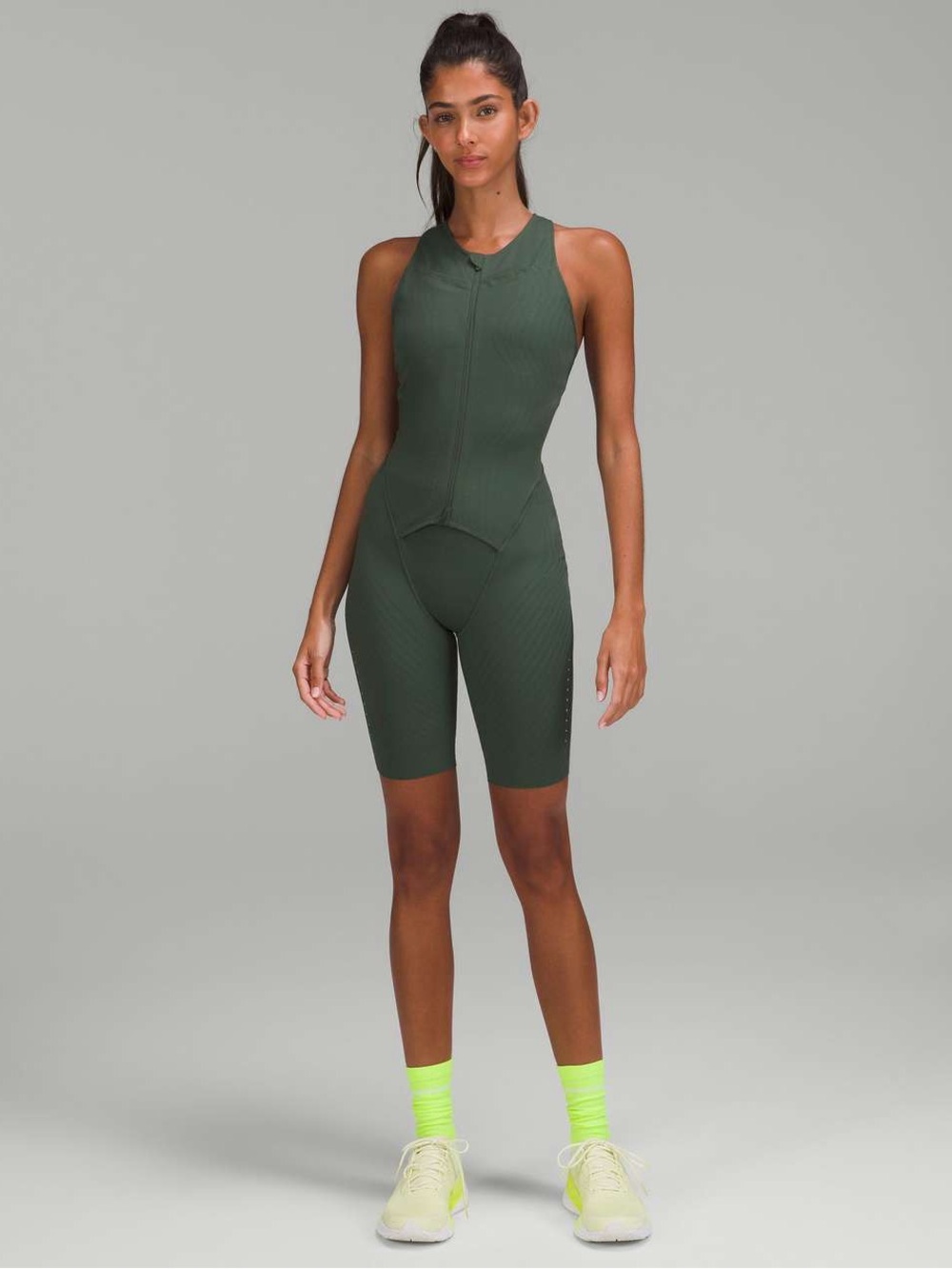 Lululemon SenseKnit Running One-Piece Romper Smoked Green Spruce